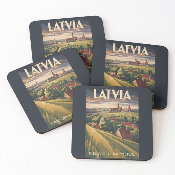 Item preview, Latvia Landscape Illustration Travel Art Vintage designed and sold by KrisSidDesigns.