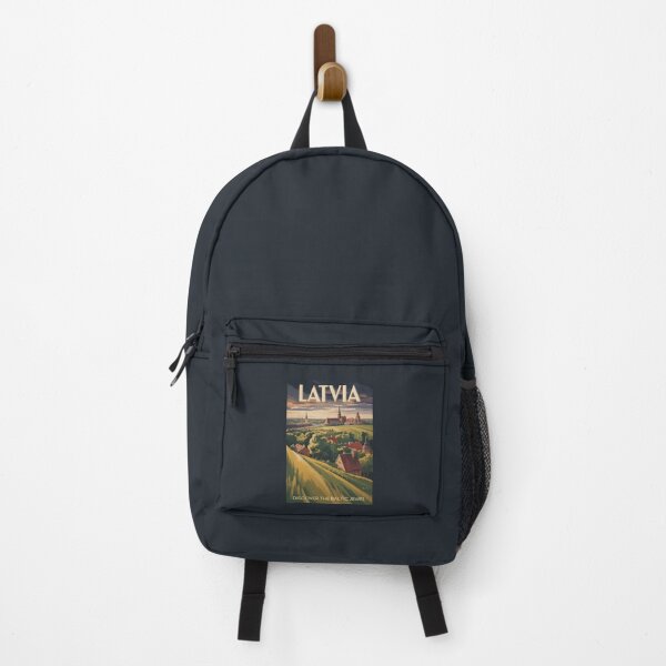 Item preview, Latvia Landscape Illustration Travel Art Vintage designed and sold by KrisSidDesigns.