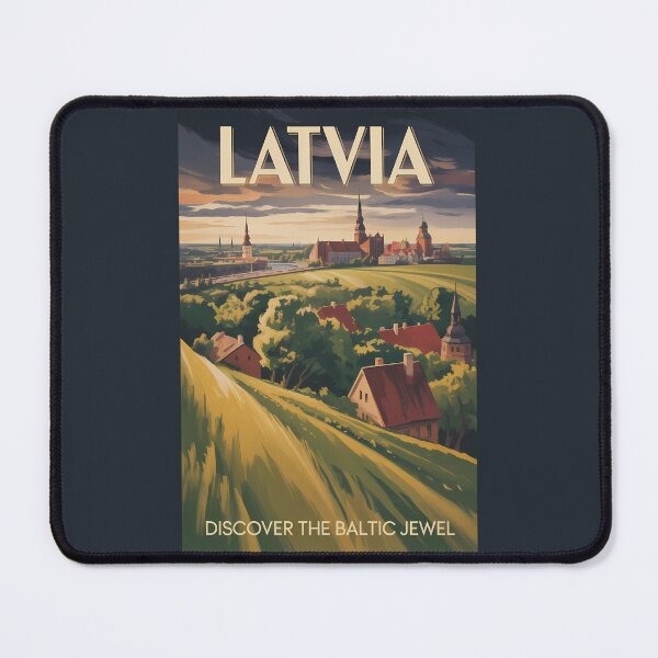 Item preview, Latvia Landscape Illustration Travel Art Vintage designed and sold by KrisSidDesigns.
