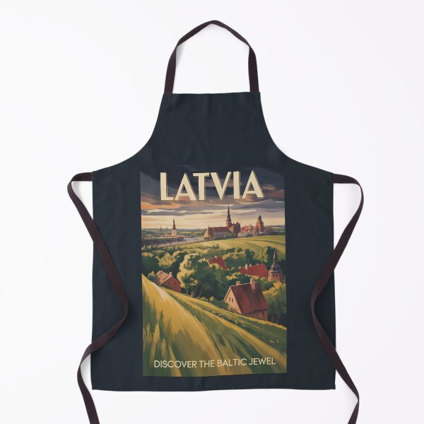 Item preview, Latvia Landscape Illustration Travel Art Vintage designed and sold by KrisSidDesigns.