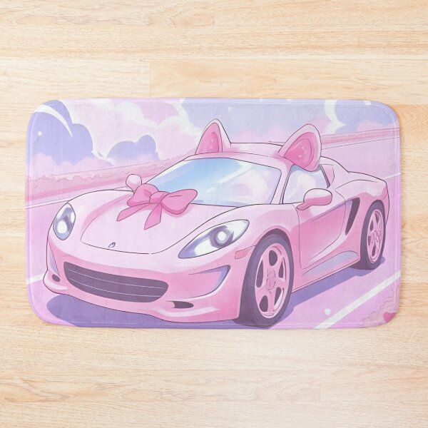 Item preview, Cute Pink Kawaii Sports Car with Cat Ears designed and sold by SweetRossel.