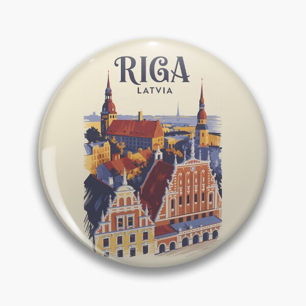 Item preview, Riga Latvia Illustration Travel Art Vintage designed and sold by KrisSidDesigns.