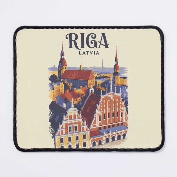 Item preview, Riga, Letonia. Ilustración. Arte de viajes. Vintage. designed and sold by KrisSidDesigns.