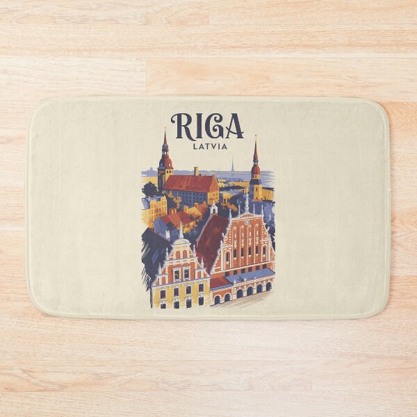 Item preview, Riga Latvia Illustration Travel Art Vintage designed and sold by KrisSidDesigns.