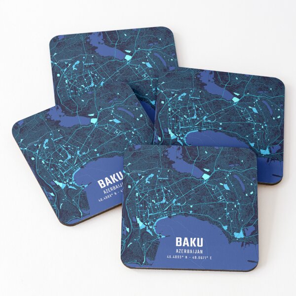 Item preview, Baku (Azerbaijan) Midnight City Map designed and sold by HomeLivingCo.
