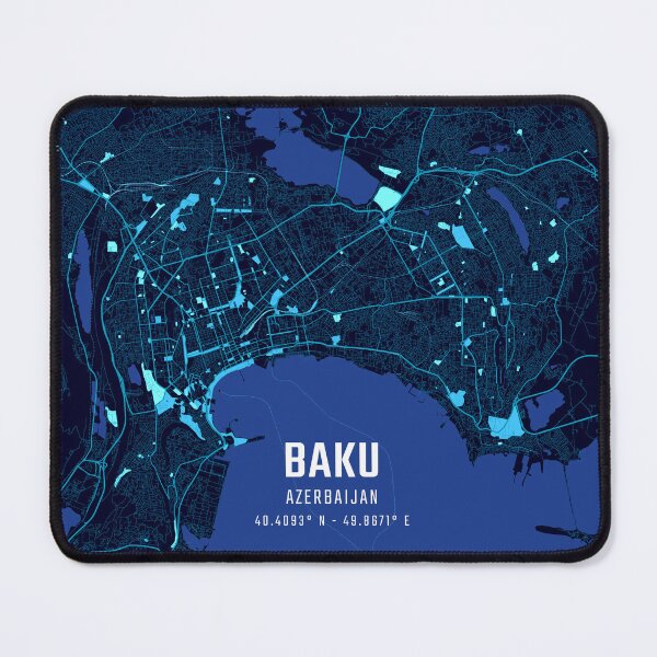 Item preview, Baku (Azerbaijan) Midnight City Map designed and sold by HomeLivingCo.
