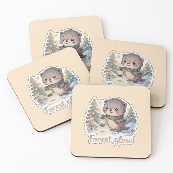 Item preview, Winter Magic Forest Glow – Cute Otter with Lantern in Whimsical Snowy Forest Sticker designed and sold by Nuist25.