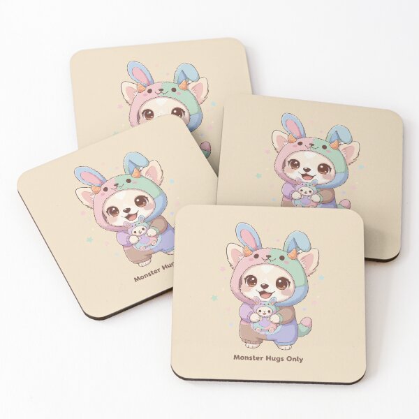 Item preview, Monster Hugs Only- Fluffy Chihuahua Puppy in Pastel Bunny Onesie designed and sold by The Real Life Symphony.