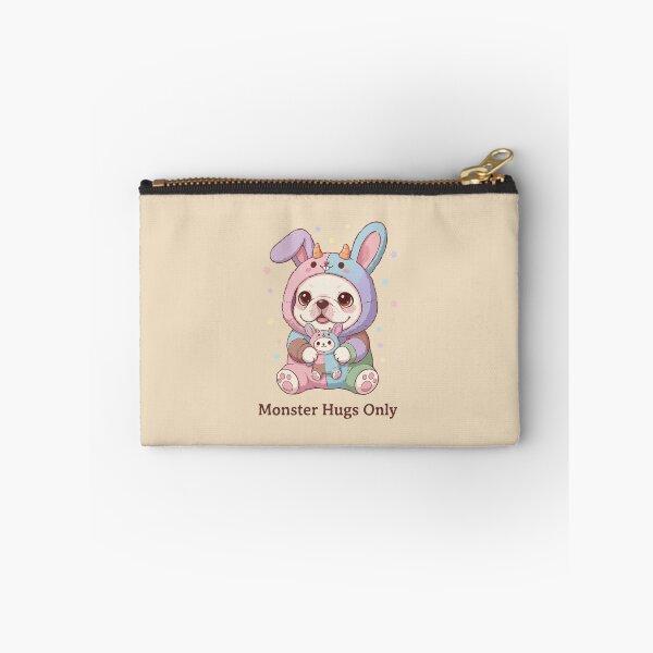Item preview, Monster Hugs Only- Fluffy French Bulldog Puppy in Pastel Bunny Onesie designed and sold by The Real Life Symphony.