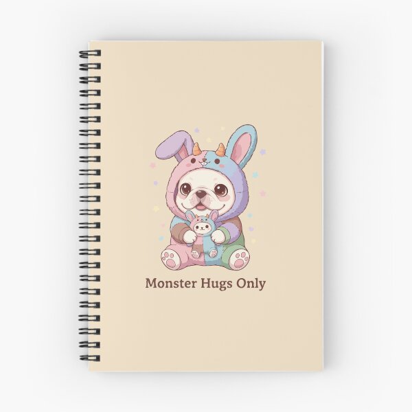 Item preview, Monster Hugs Only- Fluffy French Bulldog Puppy in Pastel Bunny Onesie designed and sold by The Real Life Symphony.