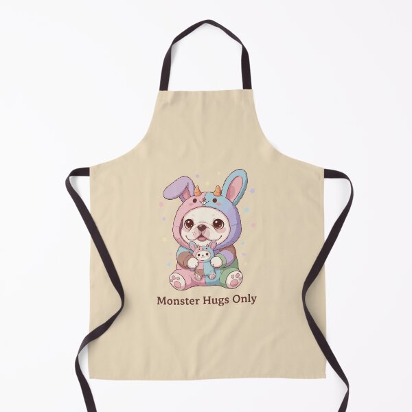 Item preview, Monster Hugs Only- Fluffy French Bulldog Puppy in Pastel Bunny Onesie designed and sold by The Real Life Symphony.