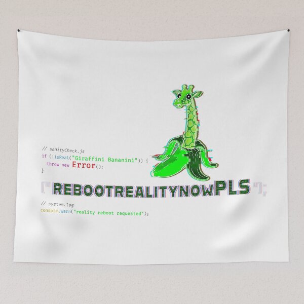 Item preview, REBOOT REALITY NOW T-Shirt | Glitch Art Programmer Manifesto | Giraffe Banana Code Meme | Throw New Error Dev Gift designed and sold by S.S.S.