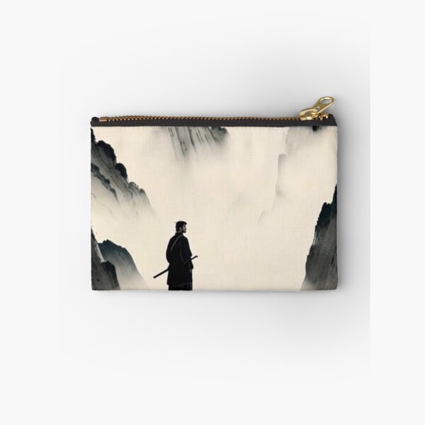 Item preview, Lone Ronin Samurai on Misty Mountain Path - Sumi-e Ink Art designed and sold by FUJISUNTOKYO.