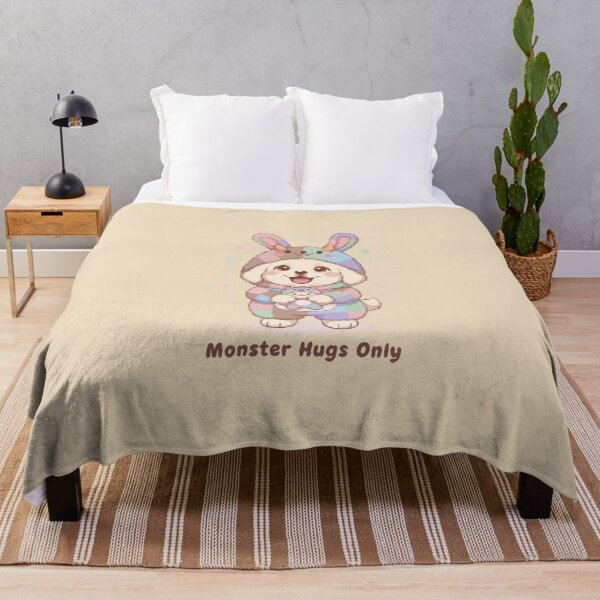 Item preview, Monster Hugs Only- Fluffy Golden Retriever Puppy in Pastel Bunny Onesie designed and sold by The Real Life Symphony.