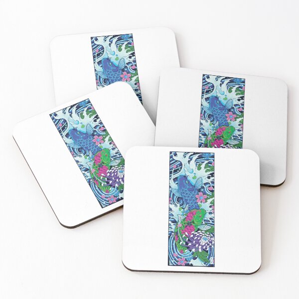Item preview, Japanese Koi Fish Pond | Colorful and Traditional Tattoo Art V1 designed and sold by PrintsGate.