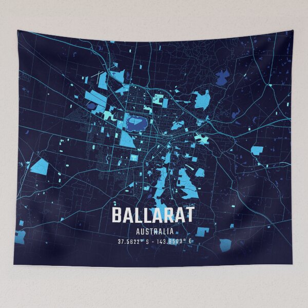Item preview, Ballarat Midnight City Map designed and sold by HomeLivingCo.