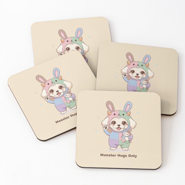Item preview, Monster Hugs Only- Fluffy Teacup poodle Puppy in Pastel Bunny Onesie designed and sold by The Real Life Symphony.