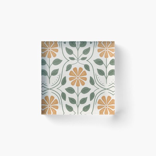 Item preview, Orange Summer Floral Pattern  designed and sold by SaltyCoveStudio.