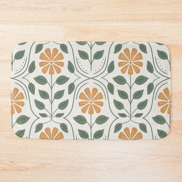 Item preview, Orange Summer Floral Pattern  designed and sold by SaltyCoveStudio.