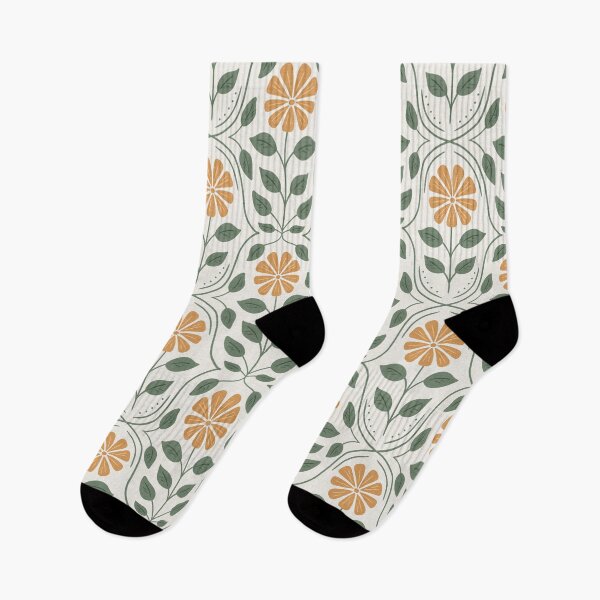 Item preview, Orange Summer Floral Pattern  designed and sold by SaltyCoveStudio.