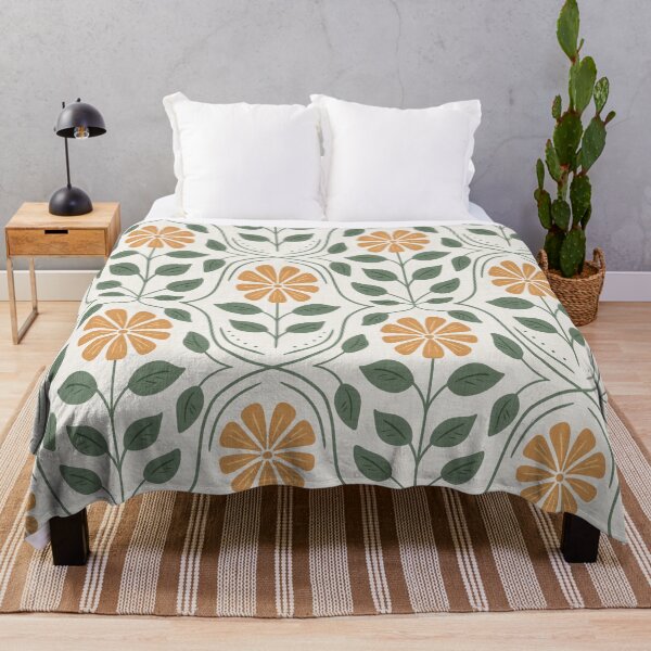 Item preview, Orange Summer Floral Pattern  designed and sold by SaltyCoveStudio.