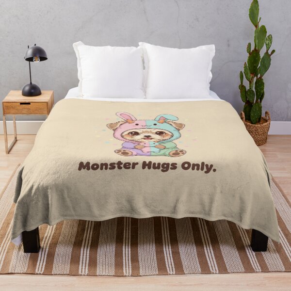 Item preview, Monster Hugs Only- Fluffy Yorkshire Terrier Puppy in Pastel Bunny Onesie designed and sold by The Real Life Symphony.