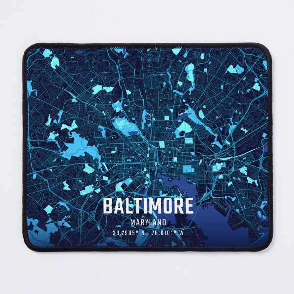 Item preview, Baltimore Midnight City Map designed and sold by HomeLivingCo.