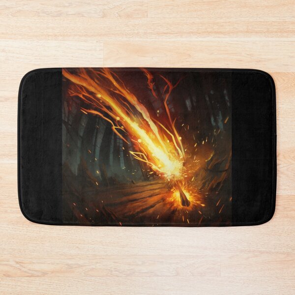 Item preview, Blazing Wildfire Erupting in the Night Forest, Casting Fiery Orange and Yellow Light on the Dark Trees designed and sold by Epsydon Designers.