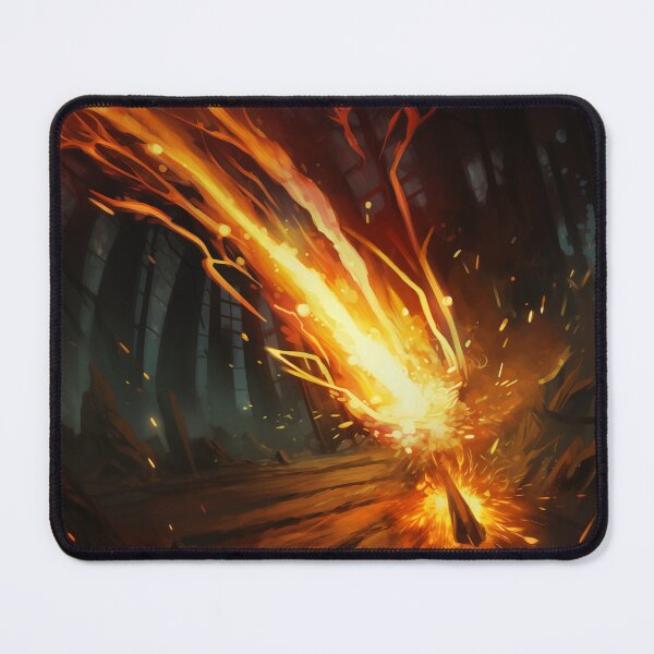 Item preview, Blazing Wildfire Erupting in the Night Forest, Casting Fiery Orange and Yellow Light on the Dark Trees designed and sold by Epsydon Designers.