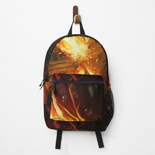 Item preview, Blazing Wildfire Erupting in the Night Forest, Casting Fiery Orange and Yellow Light on the Dark Trees designed and sold by Epsydon Designers.