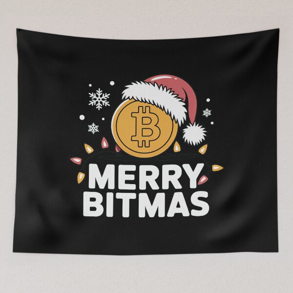 Item preview, Merry Bitmas, bitcoin crypto christmas designed and sold by NoetherSym.