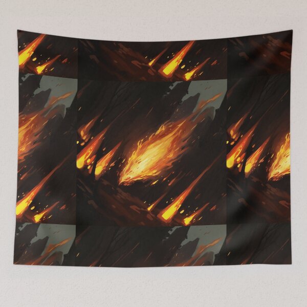 Item preview, Blazing Wildfire Erupting in the Night Forest, Casting Fiery Orange and Yellow Light on the Dark Trees designed and sold by Epsydon Designers.