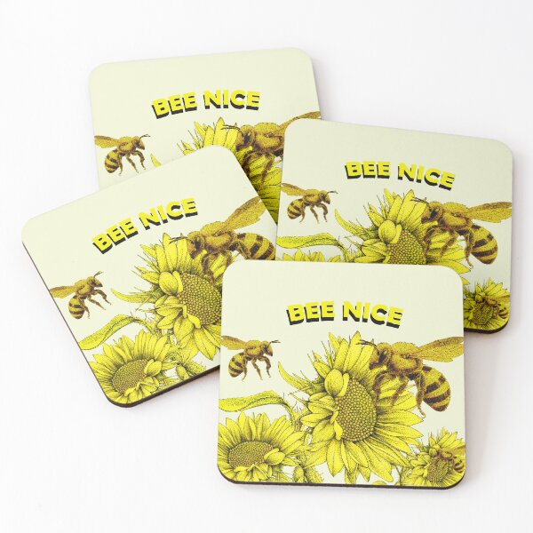 Item preview, Bee Nice – Pointillist Sunflower & Bee Illustration designed and sold by Flower Magic .