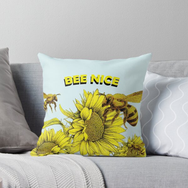 Item preview, Bee Nice – Pointillist Sunflower & Bee Illustration designed and sold by Flower Magic .
