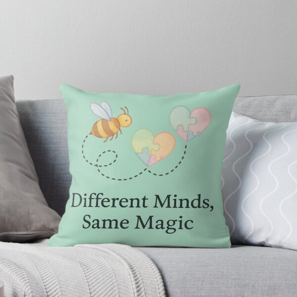Item preview, Different Minds, Same Magic – Bee & Puzzle Heart Autism Awareness Design designed and sold by Painted Moon by Luna Bee™.