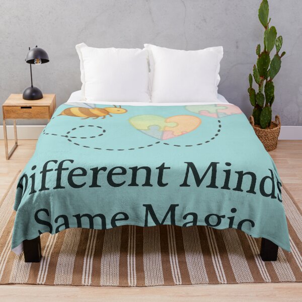 Item preview, Different Minds, Same Magic – Bee & Puzzle Heart Autism Awareness Design designed and sold by Painted Moon by Luna Bee™.