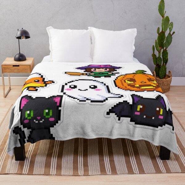 Item preview, Cute Pixel Halloween Characters Sticker Set designed and sold by MuseAI.