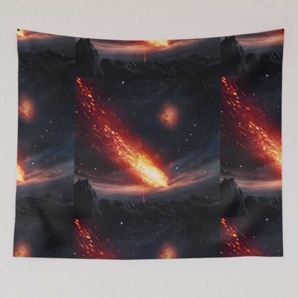 Item preview, Blazing Wildfire Erupting in the Night Forest, Casting Fiery Orange and Yellow Light on the Dark Trees designed and sold by Epsydon Designers.