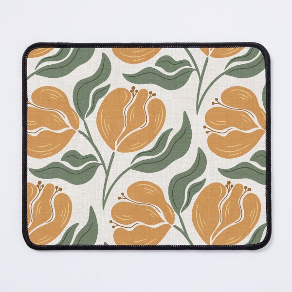 Item preview, Flowy Orange Flowers Floral Pattern designed and sold by SaltyCoveStudio.