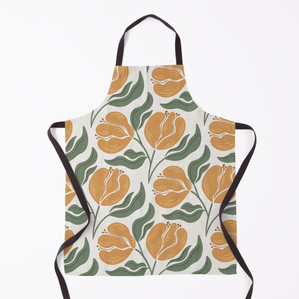 Item preview, Flowy Orange Flowers Floral Pattern designed and sold by SaltyCoveStudio.