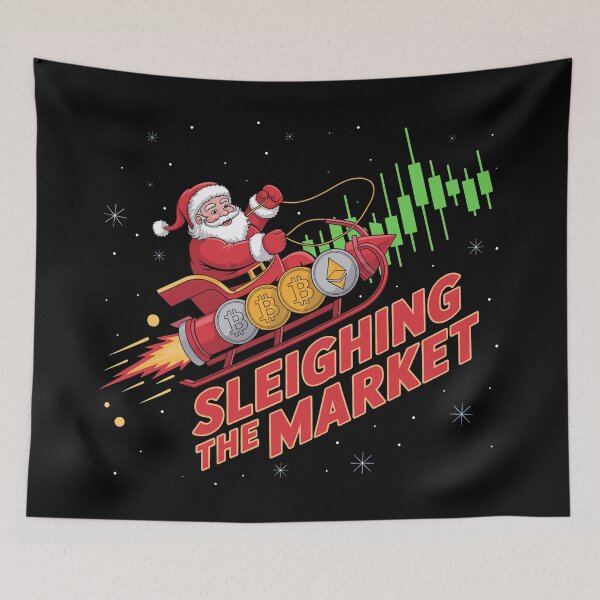 Item preview, Sleighing the market, bitcoin crypto christmas designed and sold by NoetherSym.