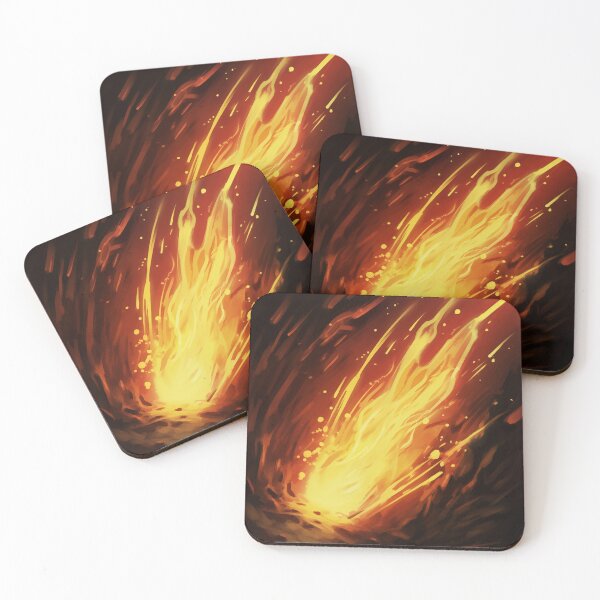 Item preview, Blazing Wildfire Erupting in the Night Forest, Casting Fiery Orange and Yellow Light on the Dark Trees designed and sold by Epsydon Designers.