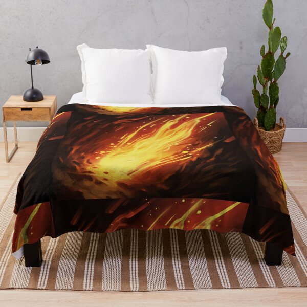 Item preview, Blazing Wildfire Erupting in the Night Forest, Casting Fiery Orange and Yellow Light on the Dark Trees designed and sold by Epsydon Designers.