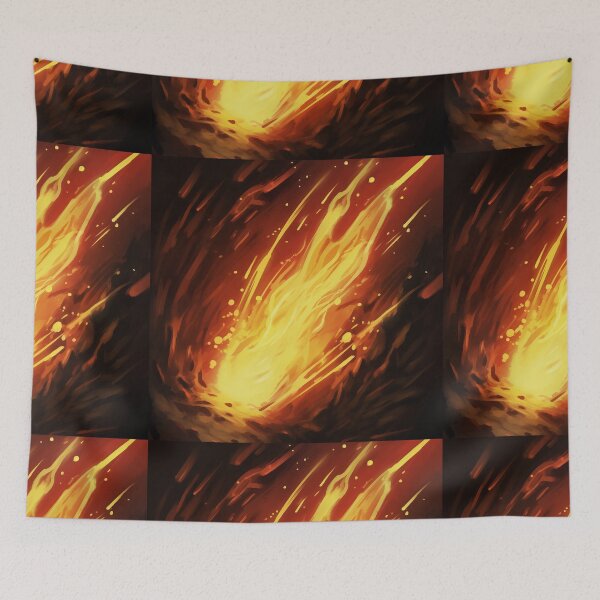 Item preview, Blazing Wildfire Erupting in the Night Forest, Casting Fiery Orange and Yellow Light on the Dark Trees designed and sold by Epsydon Designers.