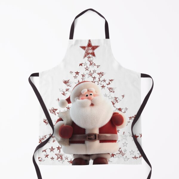 Item preview, Cute Fluffy Santa Claus with Red Glitter Star Christmas Tree designed and sold by designwiss.