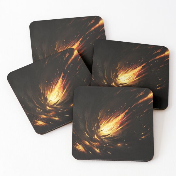 Item preview, Blazing Wildfire Erupting in the Night Forest, Casting Fiery Orange and Yellow Light on the Dark Trees designed and sold by Epsydon Designers.