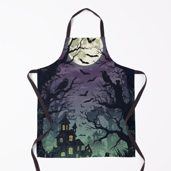 Item preview, Spooky Halloween Haunted Mansion in a Ghoulish Moonlit Forest designed and sold by MoonlitDoodles1.