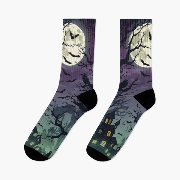 Item preview, Spooky Halloween Haunted Mansion in a Ghoulish Moonlit Forest designed and sold by MoonlitDoodles1.