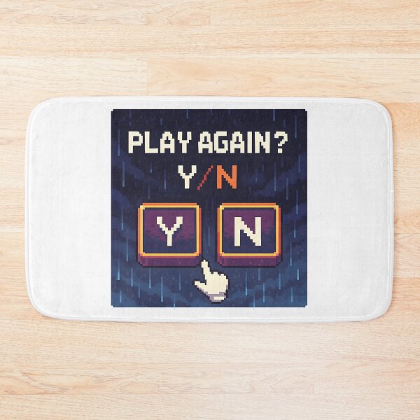 Item preview, Play Again Pixel Art Decision Meme Game Over Screen.   designed and sold by The-T-In-Retro.