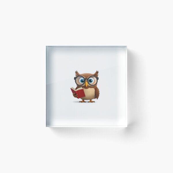 Item preview, Wise Owl with Glasses — Cute 3D Cartoon Art designed and sold by ArtShop2025LV.